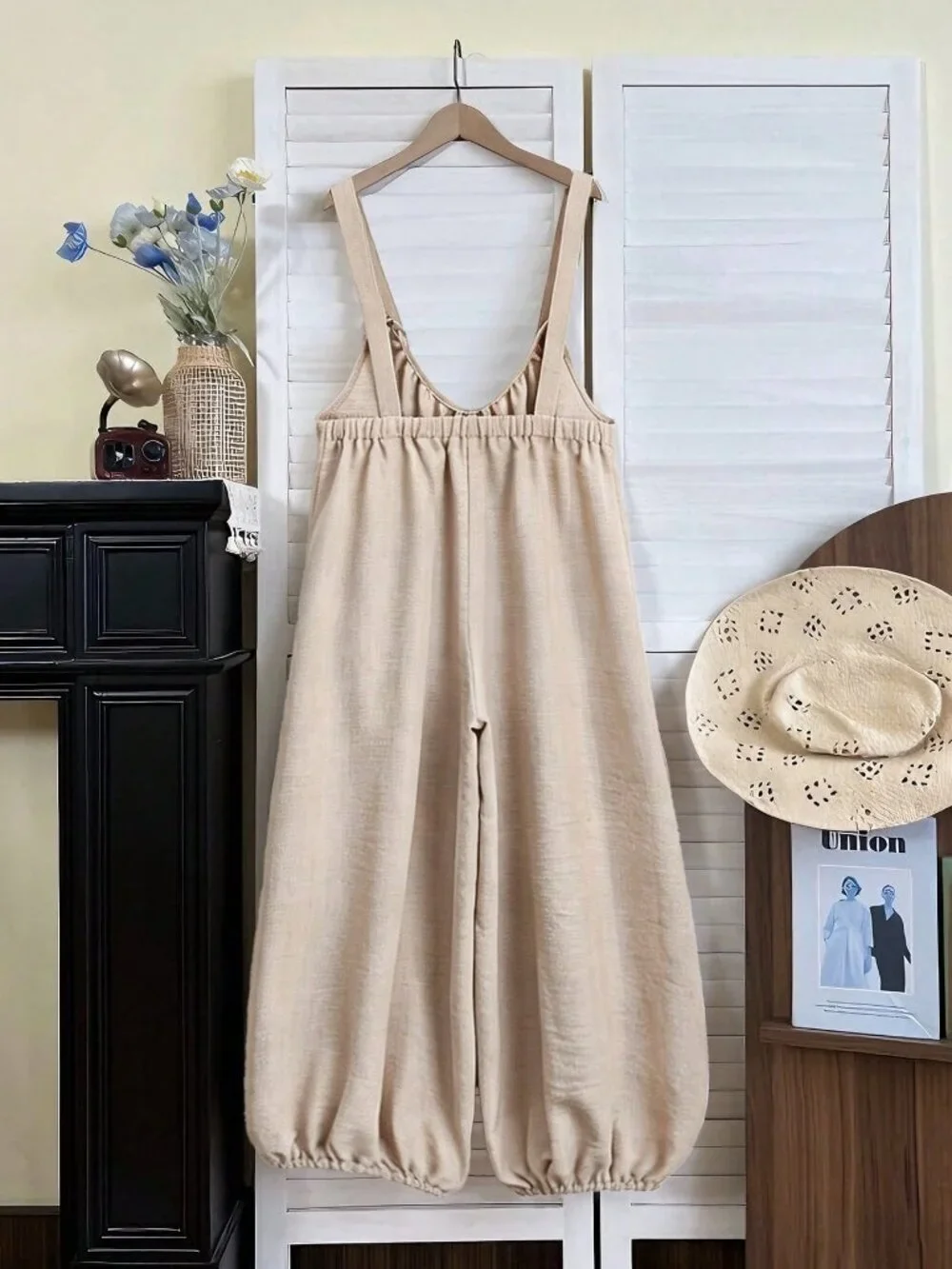 Khaki Casual Boho Women's Sleeveless Long Jumpsuit